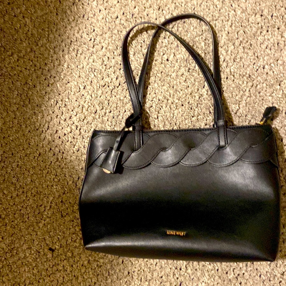 Nine West black tote, nearly new!